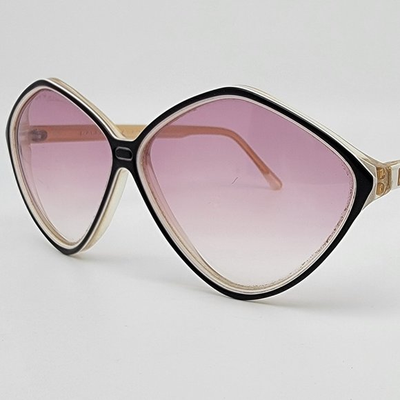 Balenciaga 2406 Black White Crystal Frame Pink Gradient Lens Sunglasses France - Picture 1 of 14